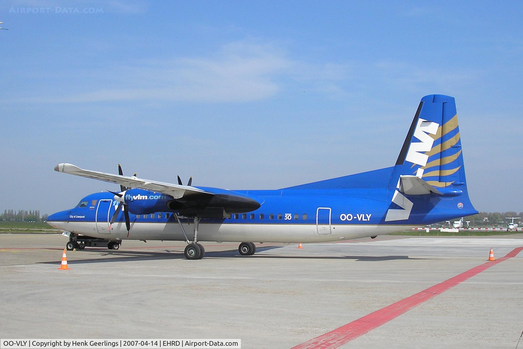 OO-VLY, 1990 Fokker 50 C/N 20181, Rotterdam Airport 2007