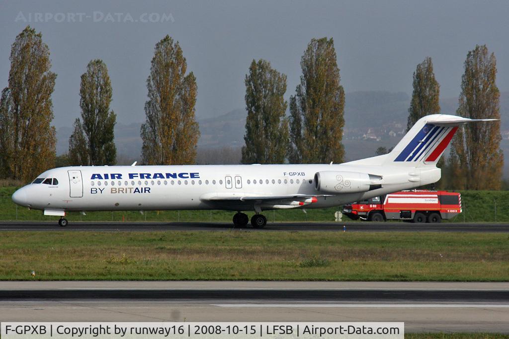 F-GPXB, 1994 Fokker 100 (F-28-0100) C/N 11492, taxi on bravo