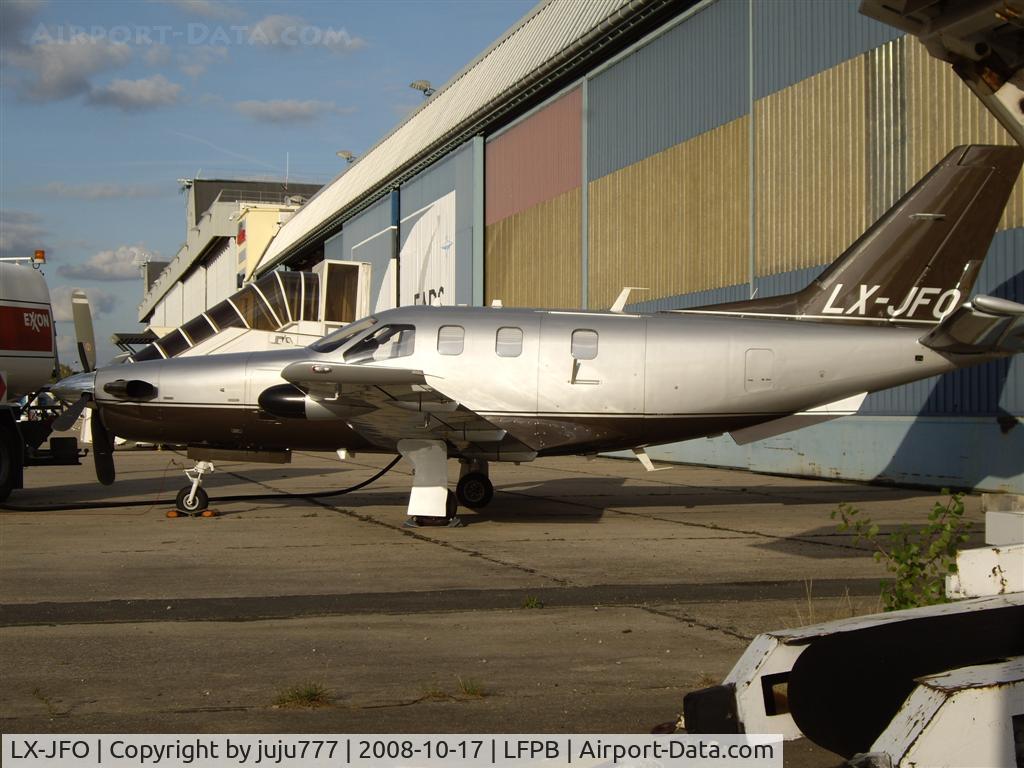 LX-JFO, 2007 Socata TBM-850 C/N 422, on display at Le Bourget