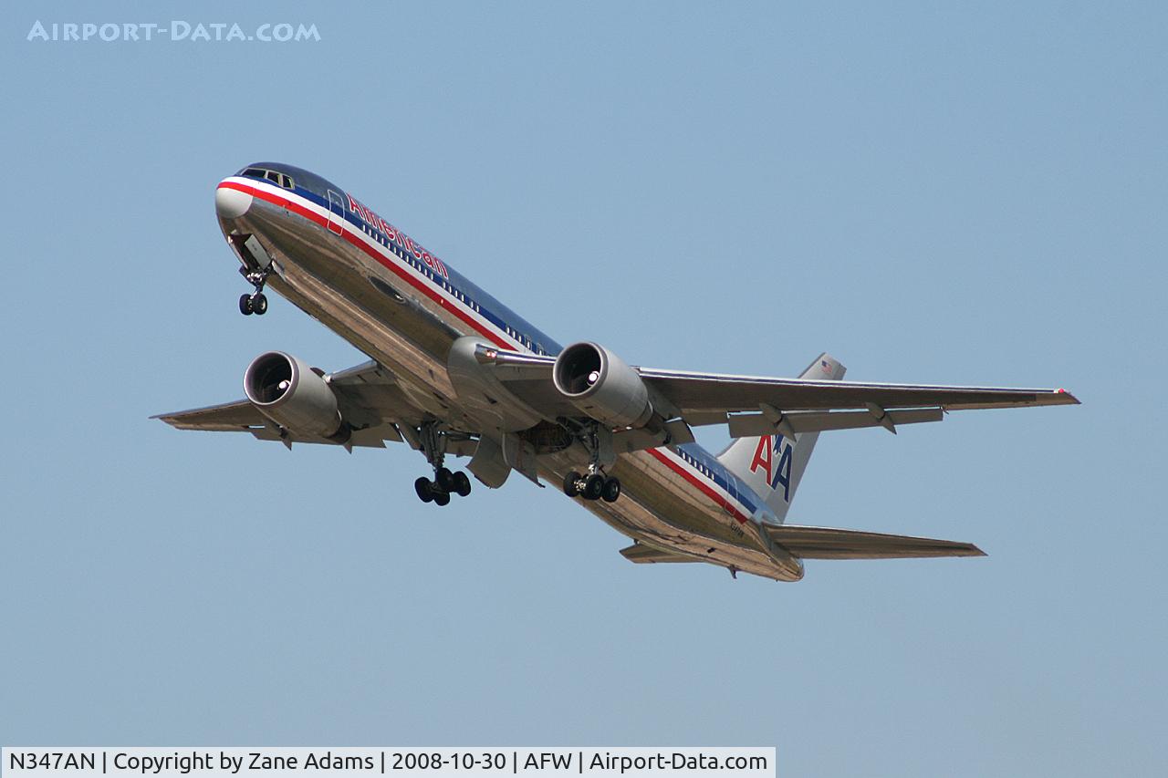 N347AN, 2003 Boeing 767-323 C/N 33086, Departing Alliance Fort Worth (AA maintenance base)