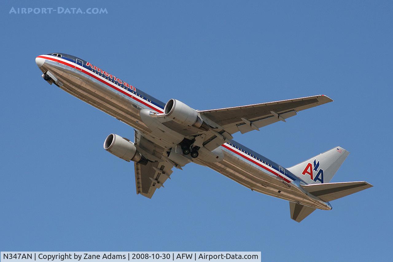 N347AN, 2003 Boeing 767-323 C/N 33086, Departing Alliance Fort Worth (AA maintenance base)