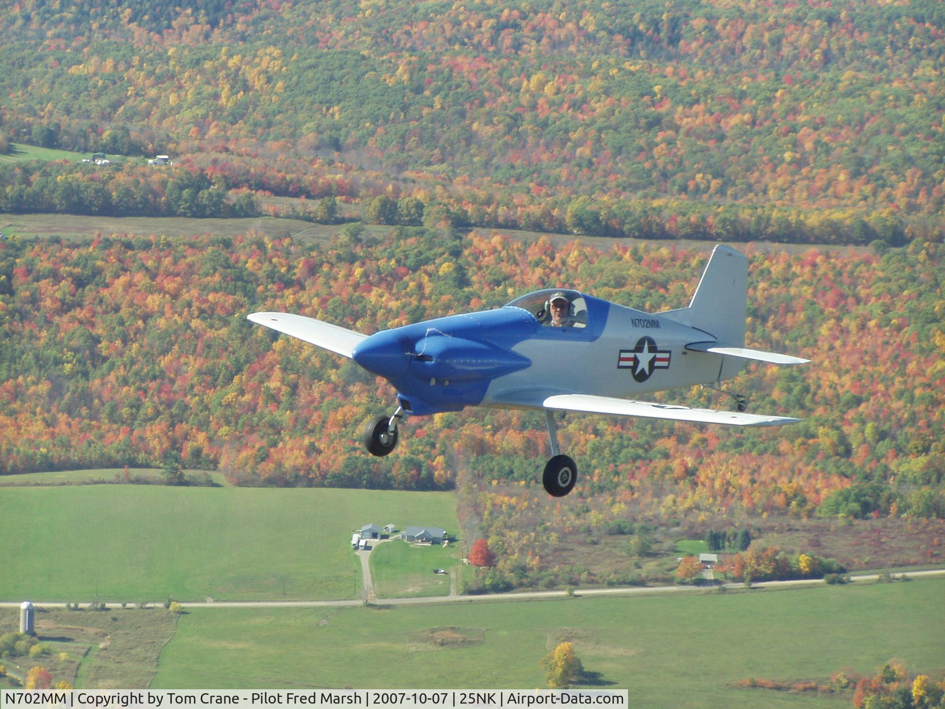 N702MM, 2007 Mustang Aeronautics Midget Mustang MM-1 C/N M-I-2178, Flying near NY's Finger Lakes near Watkins Glen