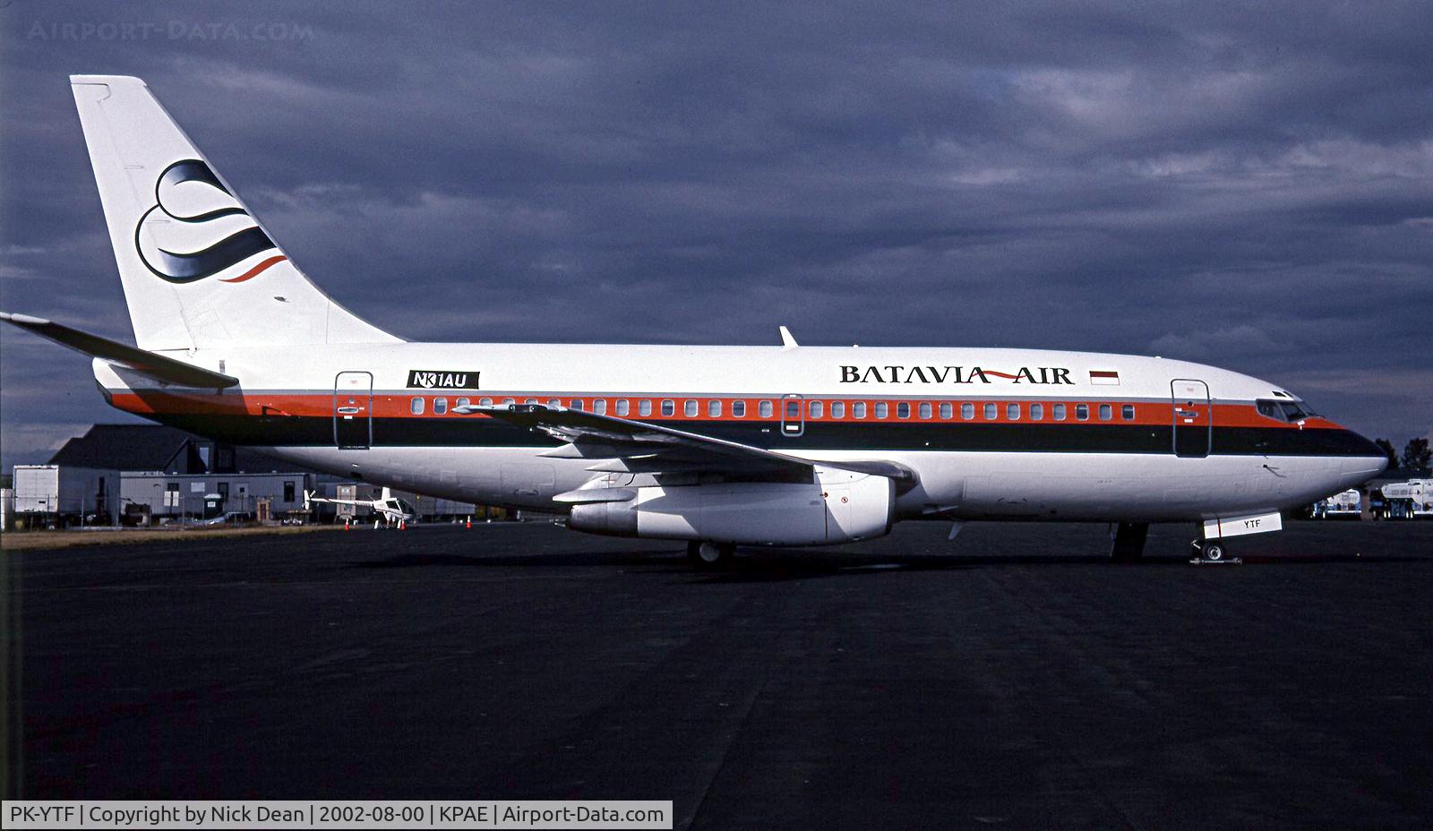 PK-YTF, 1981 Boeing 737-2T5 C/N 22397, At KPAE on delivery to Indonesia