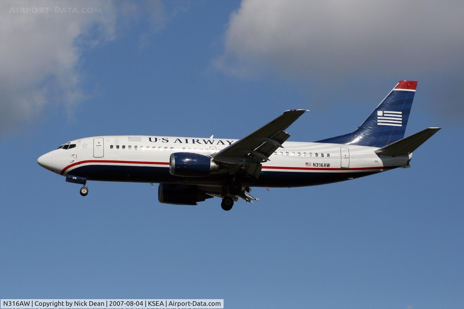 N316AW, 1987 Boeing 737-3S3 C/N 23713, /