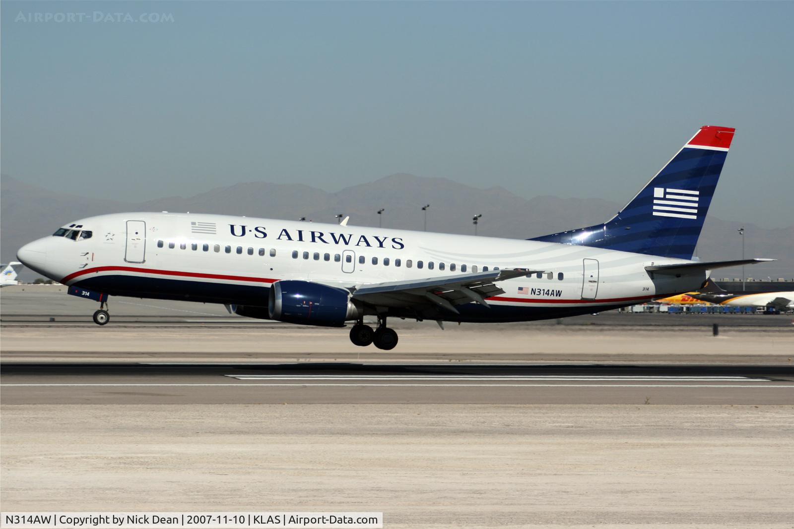 N314AW, 1987 Boeing 737-3S3 C/N 23733, /