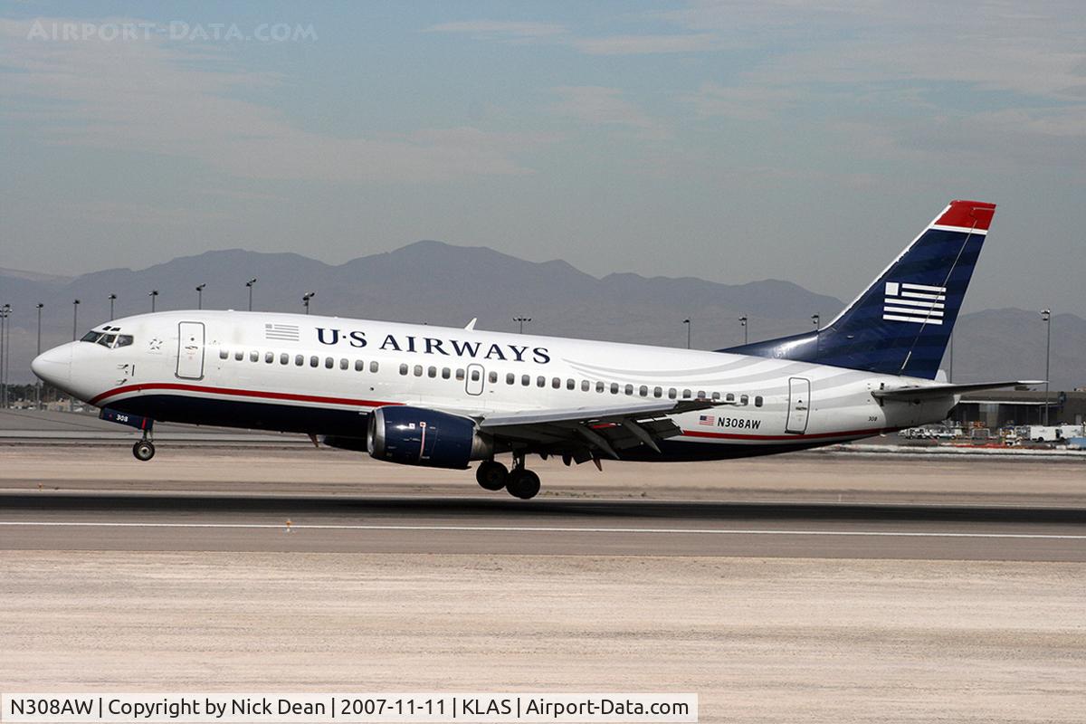 N308AW, 1990 Boeing 737-3G7 C/N 24710, /