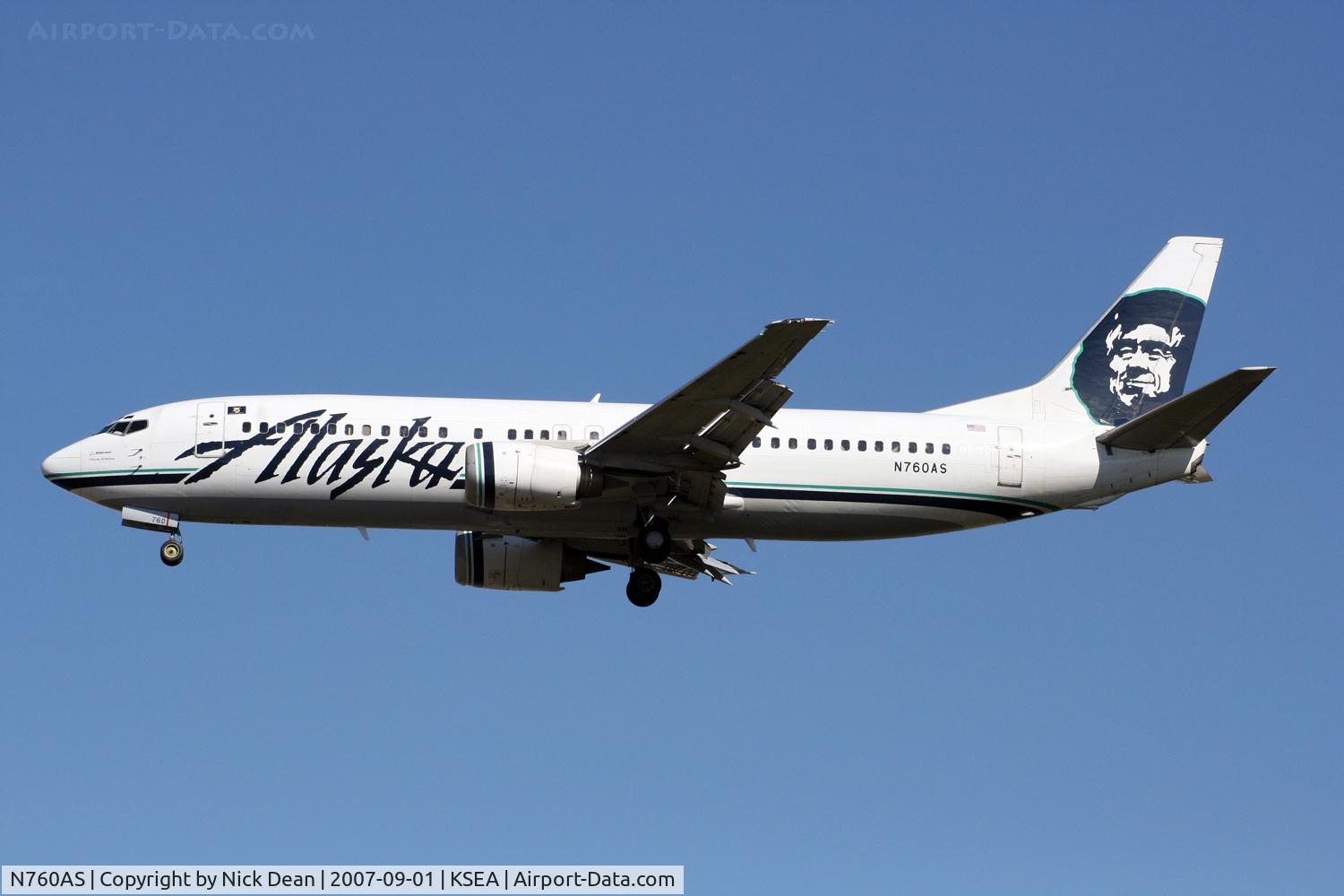 N760AS, 1992 Boeing 737-4Q8 C/N 25098, /