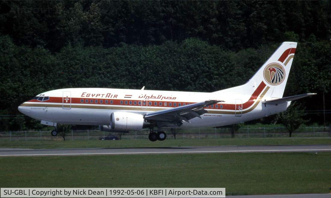 SU-GBL, 1992 Boeing 737-566 C/N 26051, Scanned from a slide