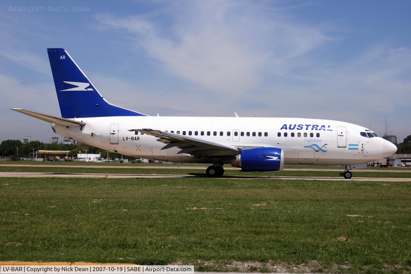 LV-BAR, 1993 Boeing 737-5H6 C/N 26450, Austral titled side