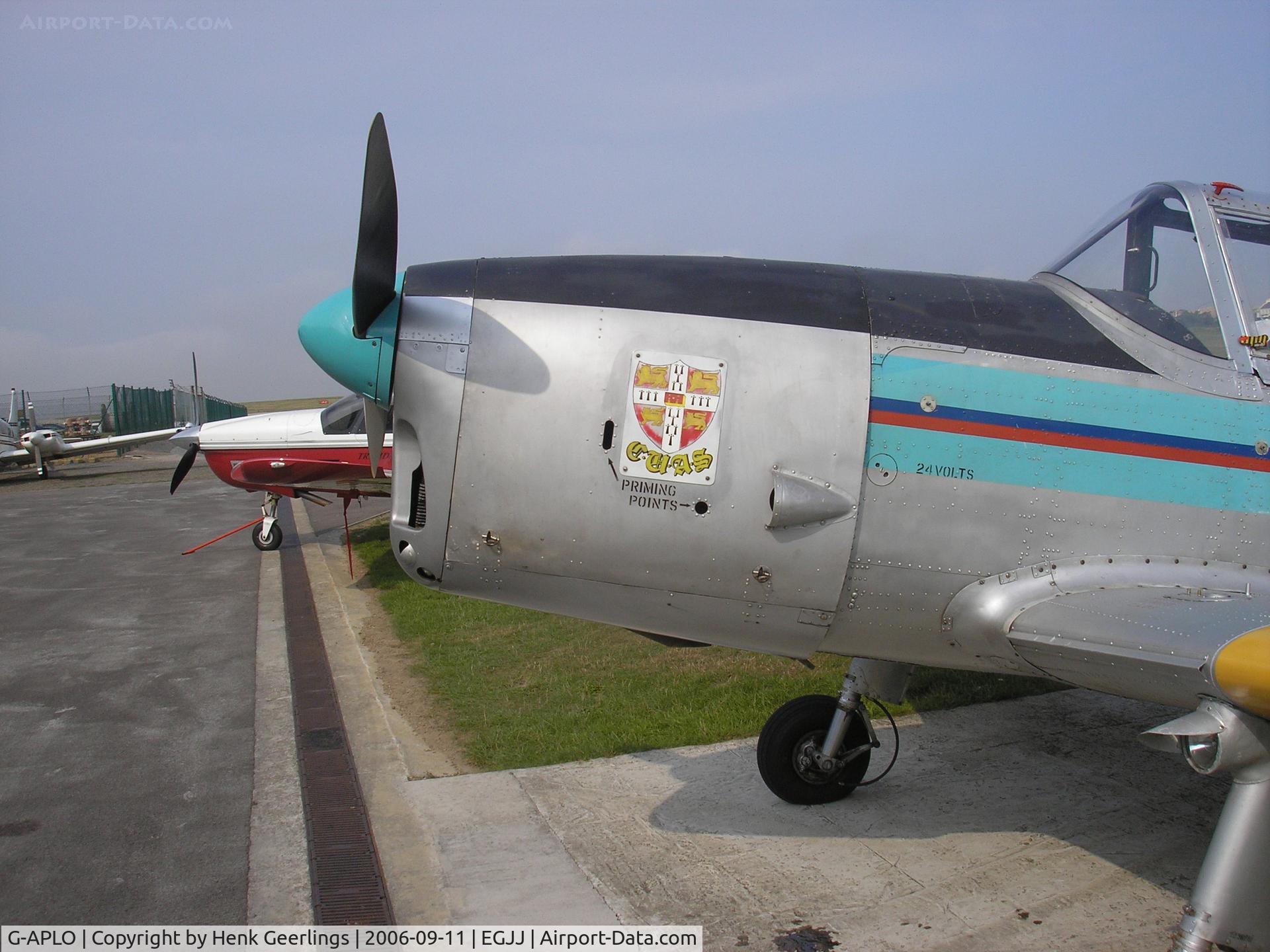 G-APLO, 1950 De Havilland DHC-1 Chipmunk T.10 C/N C1/0144, Jersey Aeroclub, Jersey Airport