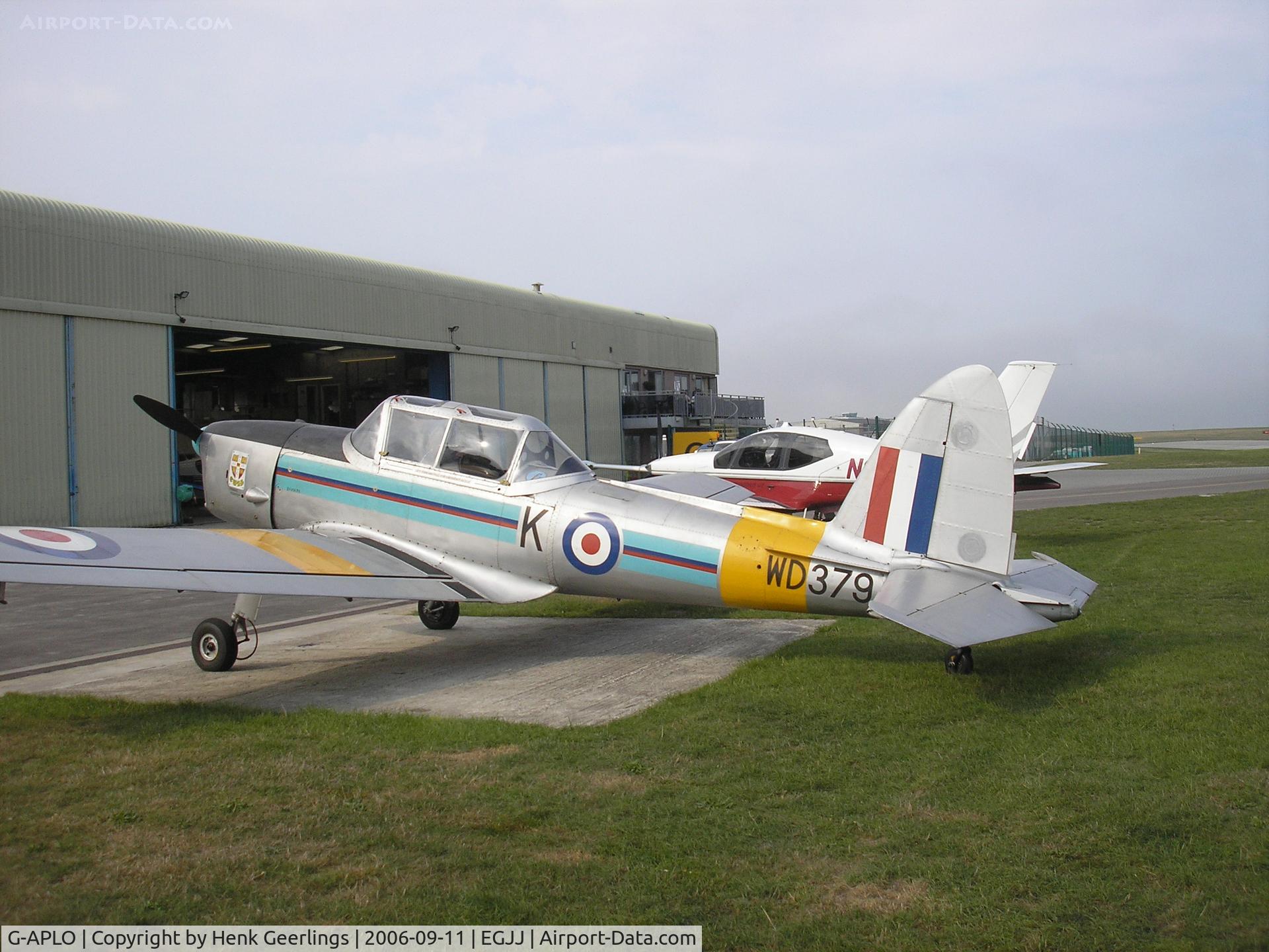 G-APLO, 1950 De Havilland DHC-1 Chipmunk T.10 C/N C1/0144, Jersey Aeroclub, Jersey Airport