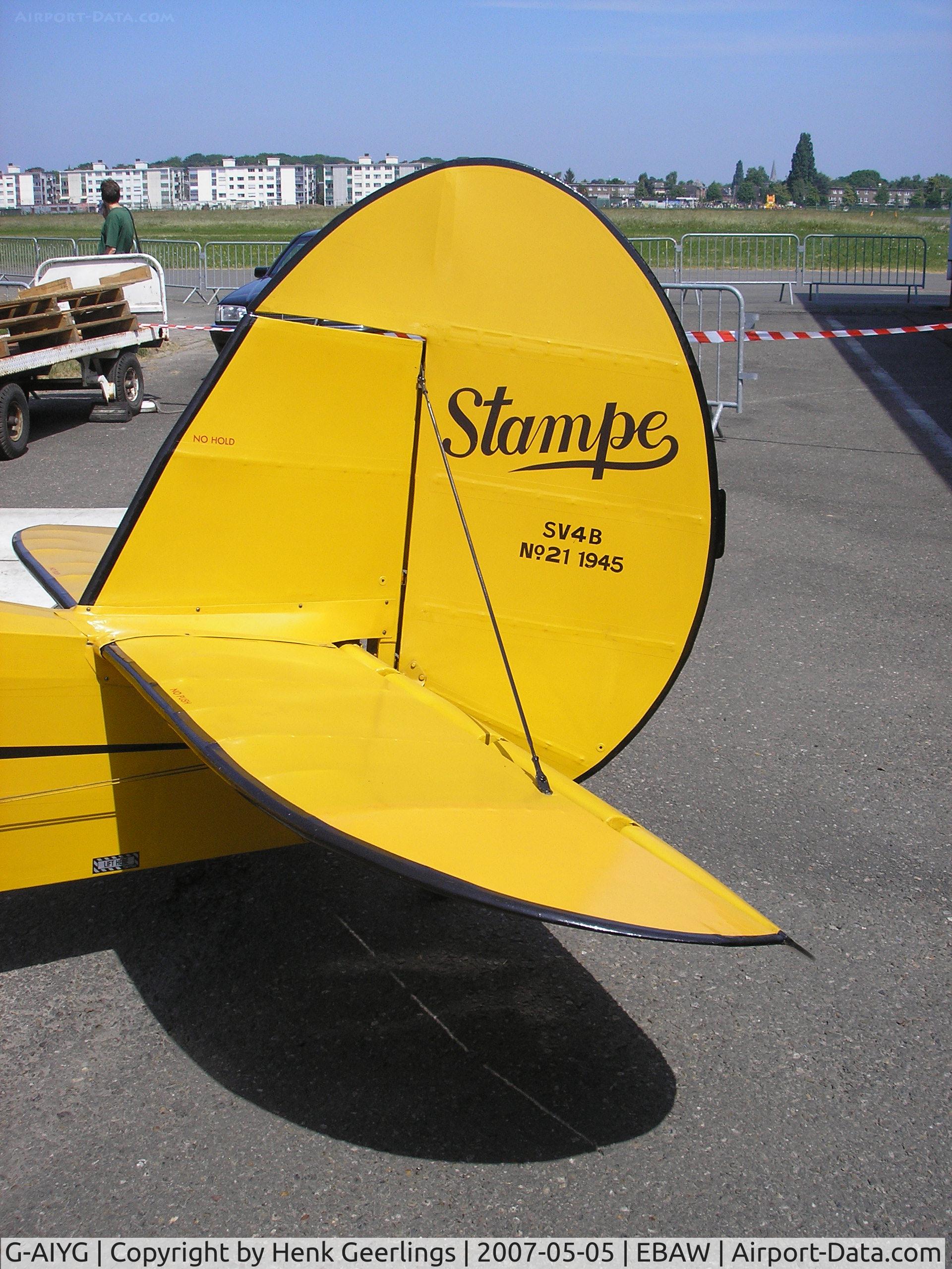 G-AIYG, 1945 Stampe-Vertongen SV-4B C/N 21, Stampe Fly In - Deurne , Belgium , 2007