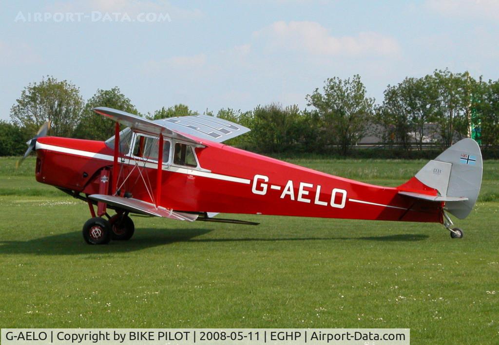 G-AELO, 1936 De Havilland DH.87B Hornet Moth C/N 8105, POPHAM DEHAVILLAND FLY-IN 2008