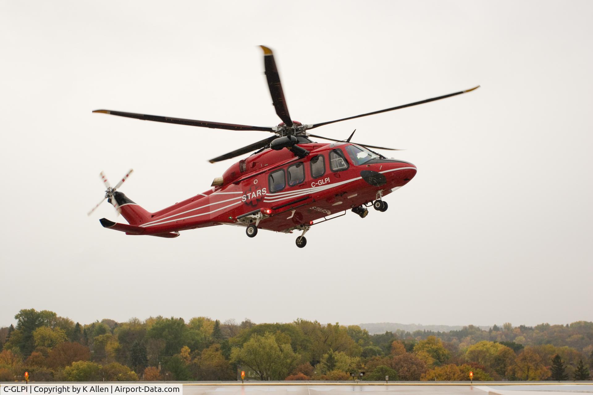 C-GLPI, 2008 AgustaWestland AW-139 C/N 41007, Landing at the Mayo Clinic helipad in Rochester, MN