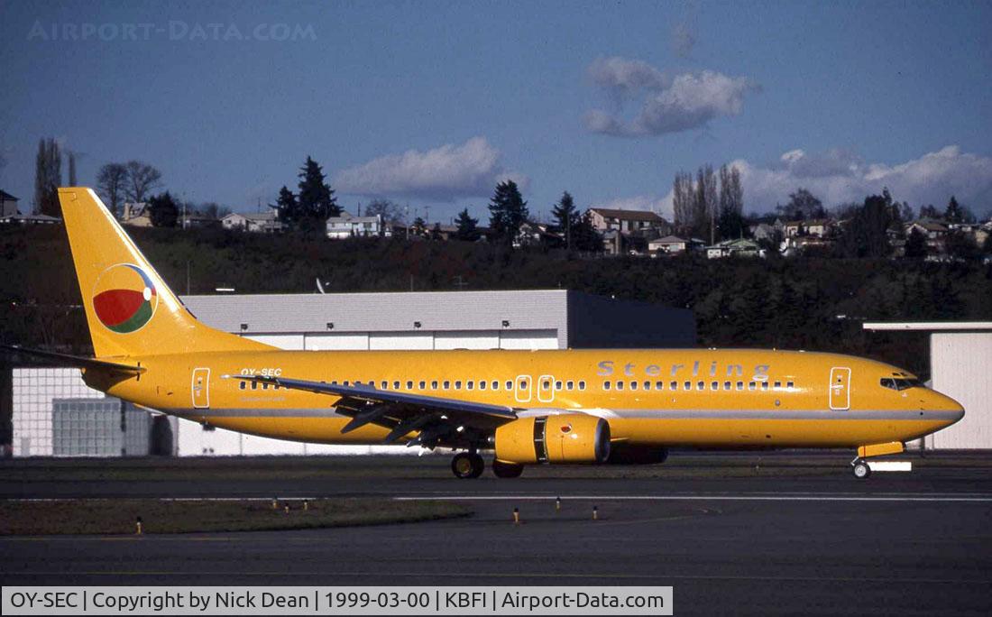OY-SEC, 1999 Boeing 737-8Q8 C/N 28221, Scanned from a slide
