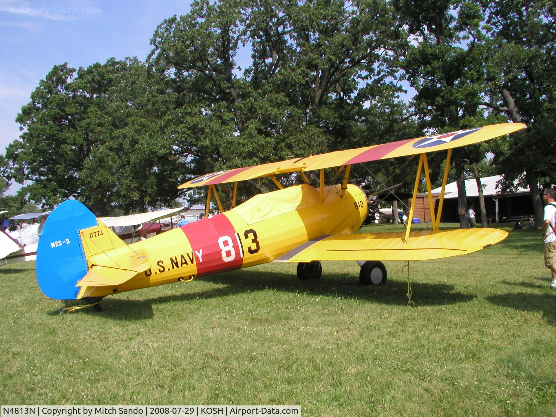 N4813N, 1942 Boeing Stearman E75 Kaydet C/N 75-5936, EAA AirVenture 2008.