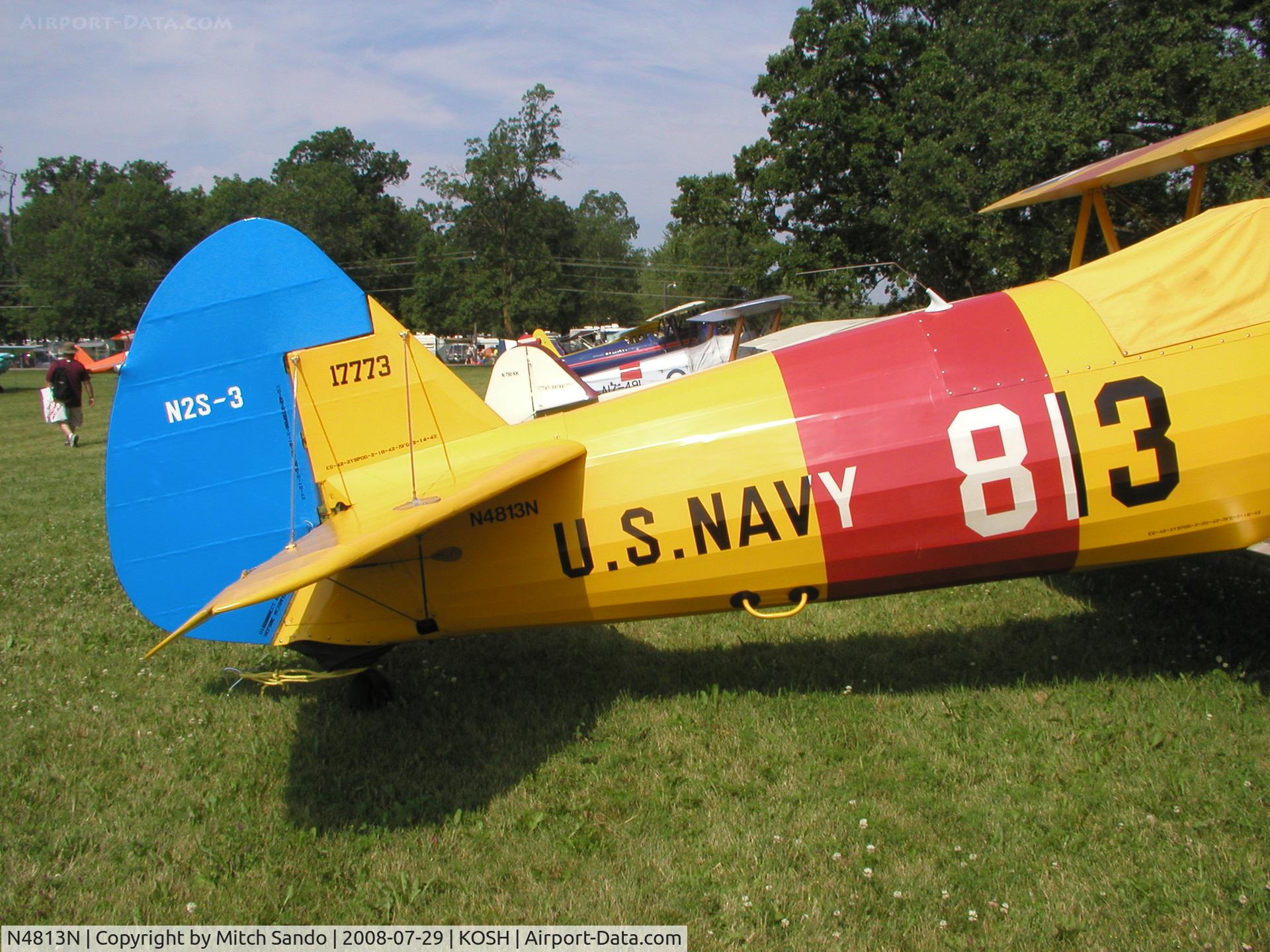 N4813N, 1942 Boeing Stearman E75 Kaydet C/N 75-5936, EAA AirVenture 2008.