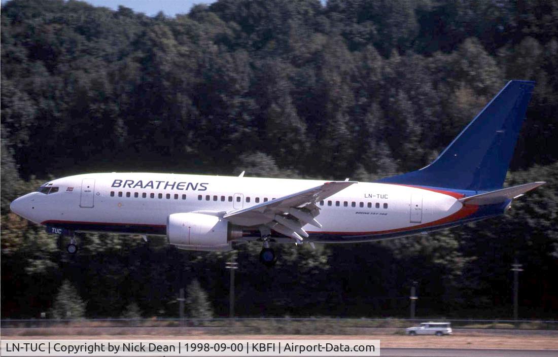 LN-TUC, 1998 Boeing 737-705 C/N 29090, Is now N271LV of SW Airlines, Scanned from a slide