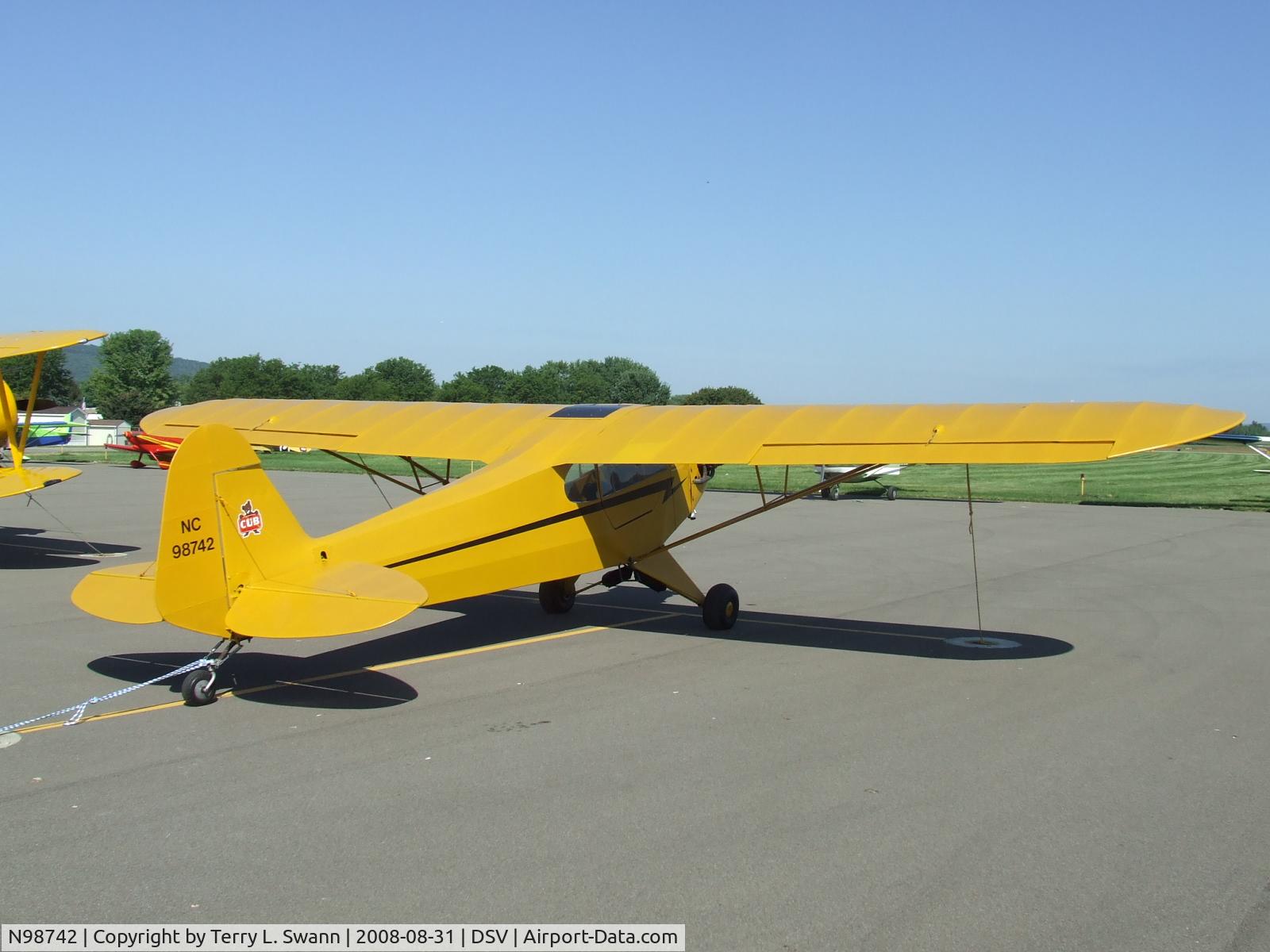 N98742, 1946 Piper J3C-65 Cub C/N 18968, At fly-in breakfast in Dansville, NY.