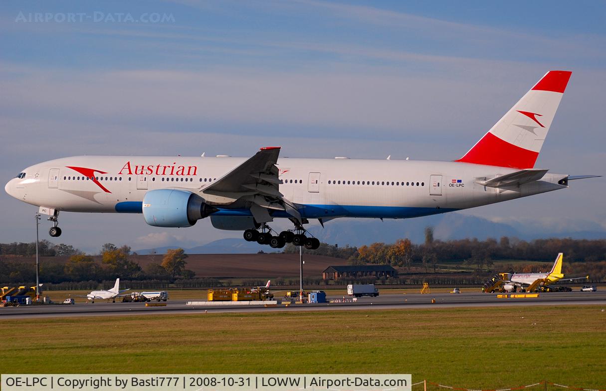 OE-LPC, 2002 Boeing 777-2Z9/ER C/N 29313, Austrian Airlines Boeing 777-2Z9 (OE-LPC)