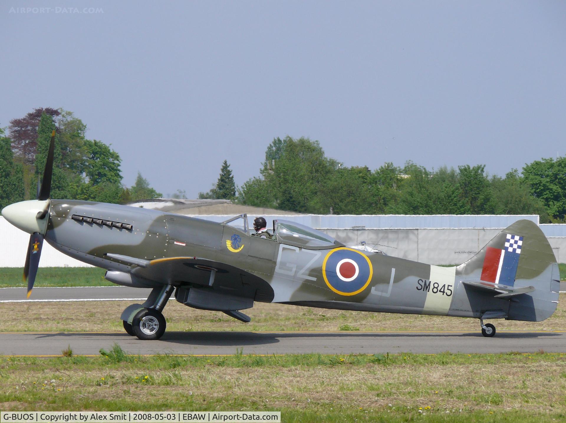 G-BUOS, 1945 Supermarine 394 Spitfire FR.XVIIIe C/N 6S/672224, Supermarine Spitfire PR.XVIII G-BUOS painted as Royal Air Force SM845/GZ-J