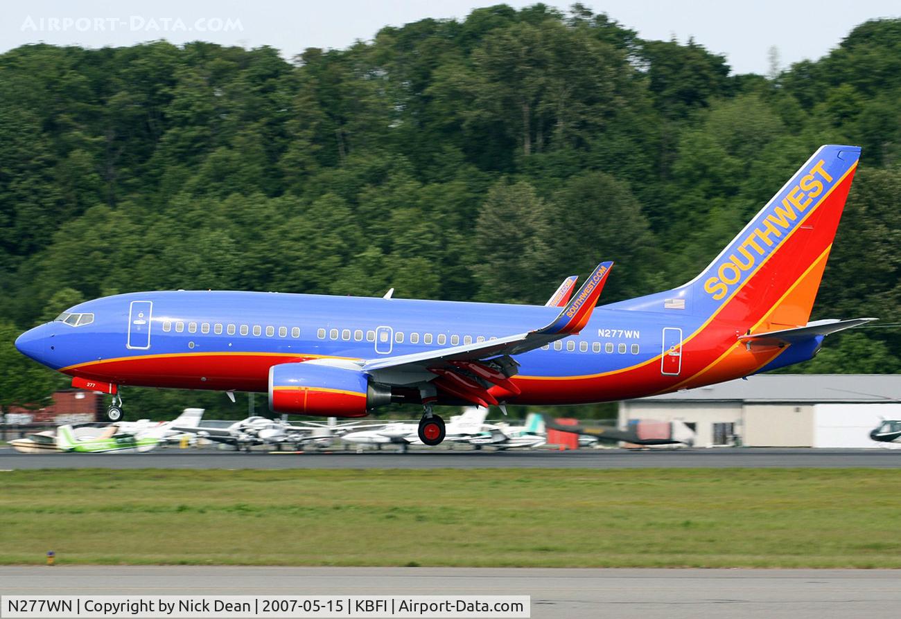 N277WN, 2007 Boeing 737-7H4 C/N 32531, /