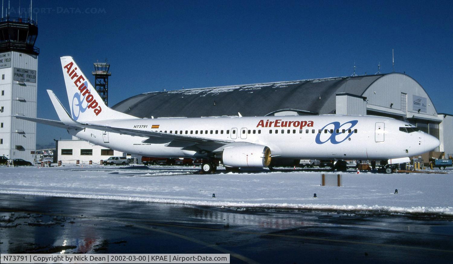 N73791, 2002 Boeing 737-86Q C/N 32773, A snowy day in Seattle