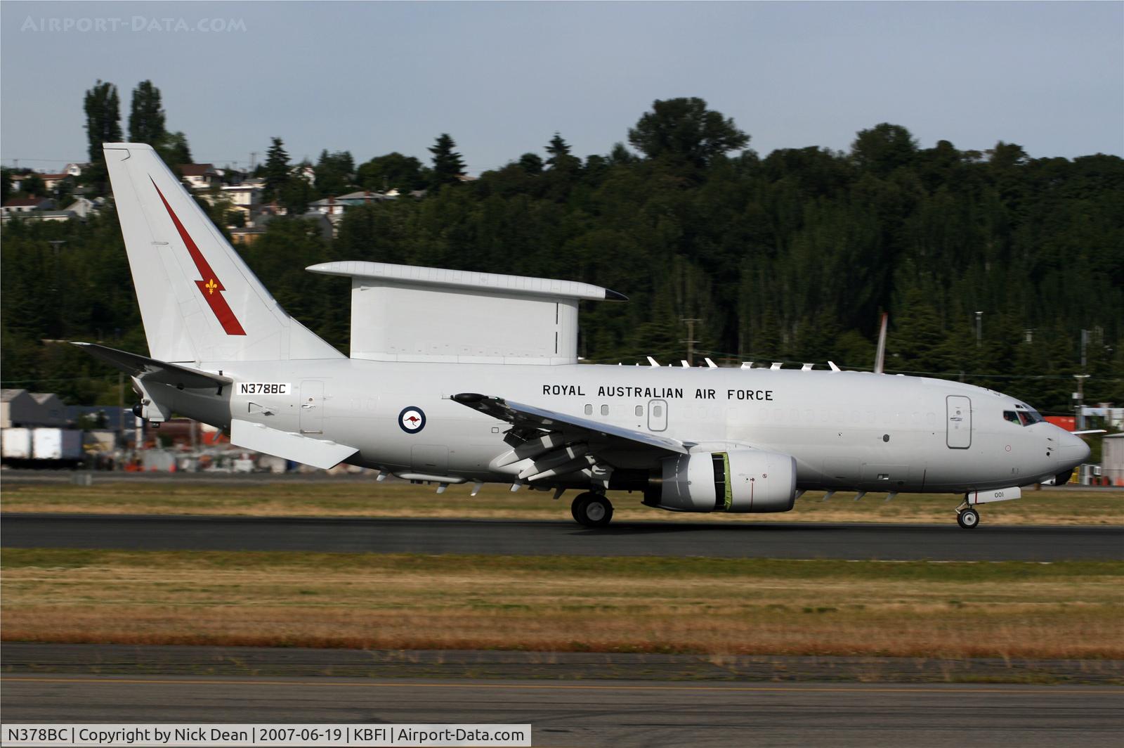 N378BC, 2002 Boeing E-7A Wedgetail (737-7ES) C/N 33474, /