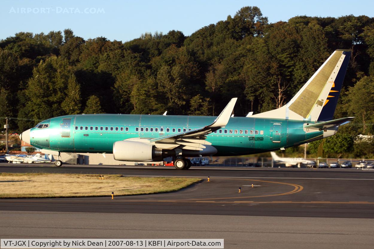 VT-JGX, 2007 Boeing 737-75R C/N 34805/2360, Arriving from Renton as N1781B