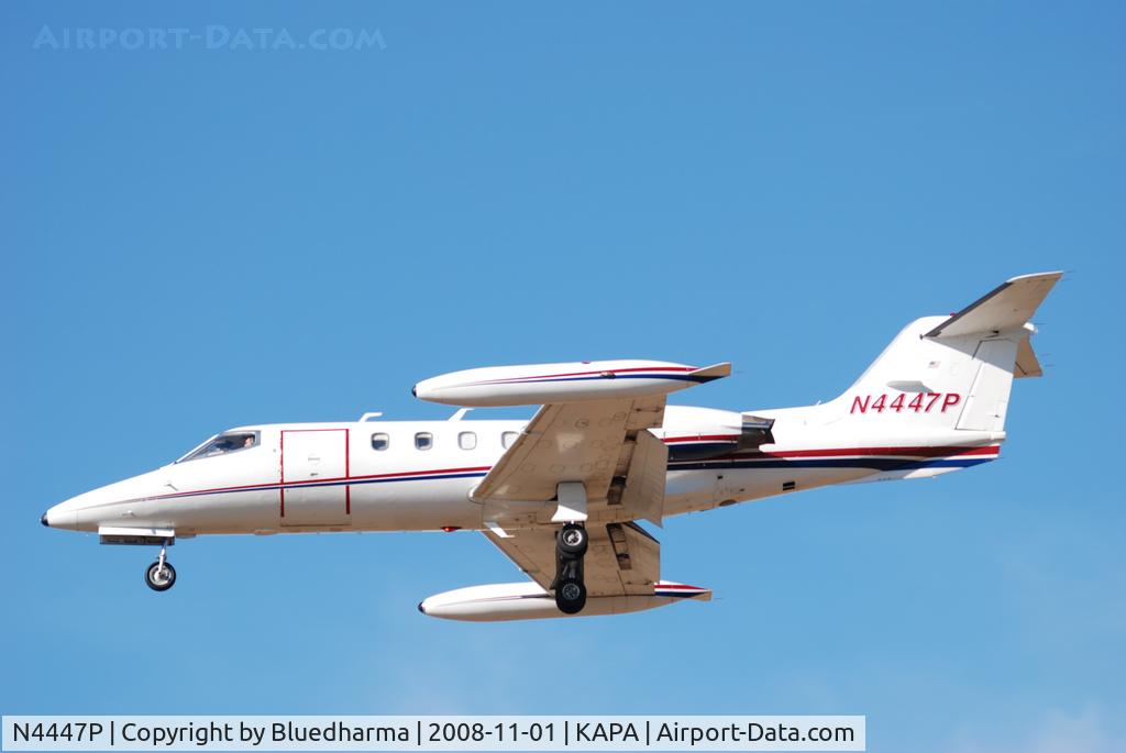 N4447P, 1981 Gates Learjet 25D C/N 338, On final approach to 17L.