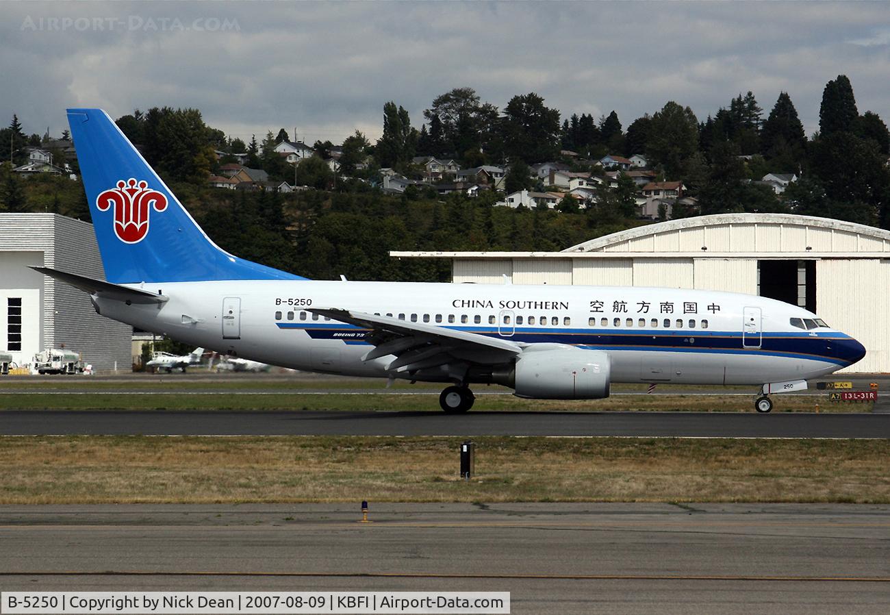 B-5250, 2007 Boeing 737-71B C/N 35368/2346, /