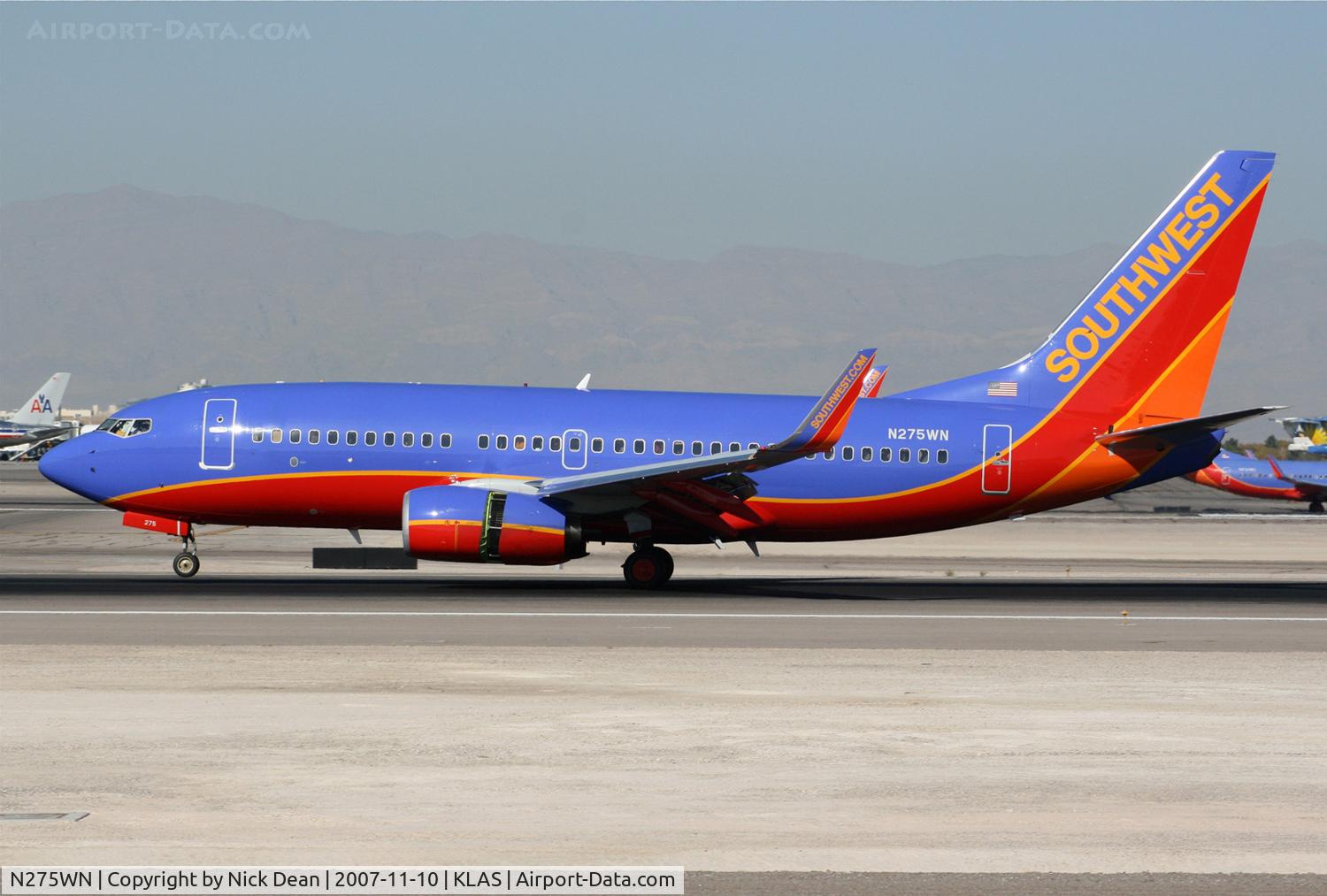 N275WN, 2007 Boeing 737-7H4 C/N 36153, /