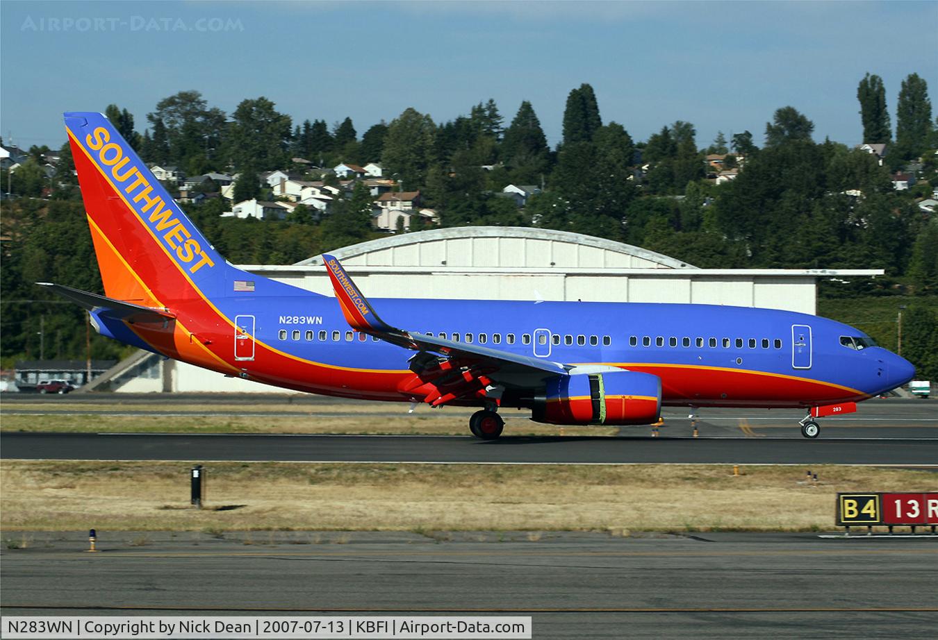 N283WN, 2007 Boeing 737-7H4 C/N 36610, /