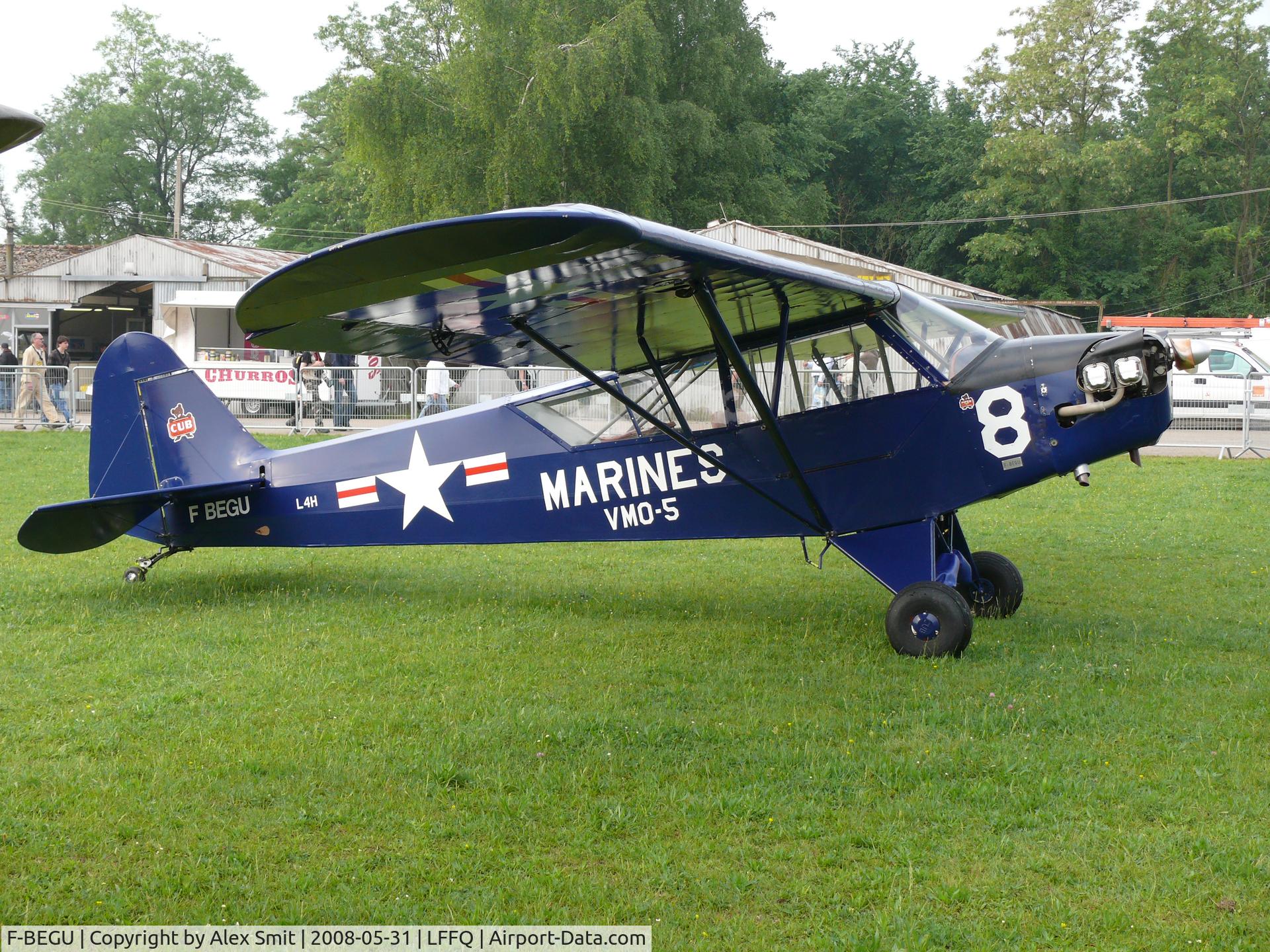 F-BEGU, Piper J3C-65 Cub Cub C/N 10384, Piper J3C-65 Cub F-BEGU painted as US Marines 8/VMO-5