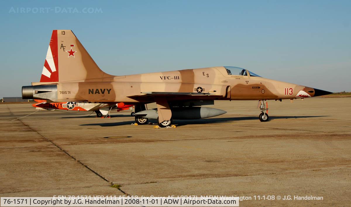 76-1571, 1976 Northrop F-5E Tiger II C/N L.1046, ex-Swiss F-5 now USN F-5N 76-1571 at NAF Washington
