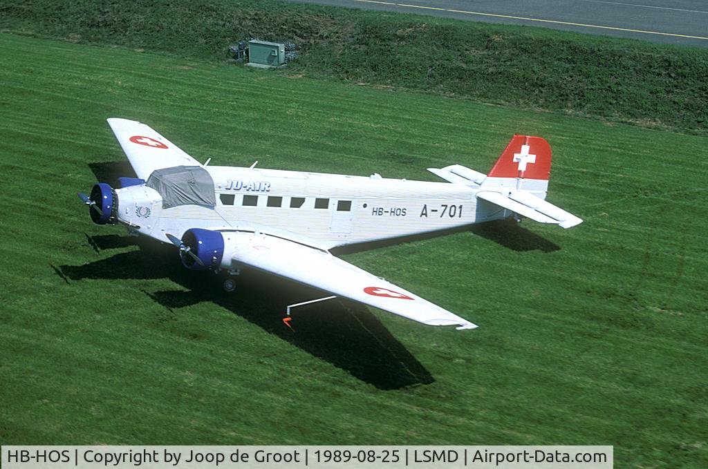 HB-HOS, 1939 Junkers Ju-52/3m g4e C/N 6580, This picture was taken from a helicopter when we arrived back at Dübendorf after a local flight.