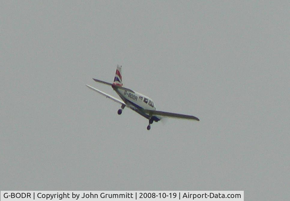 G-BODR, 1979 Piper PA-28-161 Cherokee Warrior II C/N 28-8116318, In flight over Fingest village, Buckhinghamshire, England, UK. Seems to be British Airways. Possibly trainer?