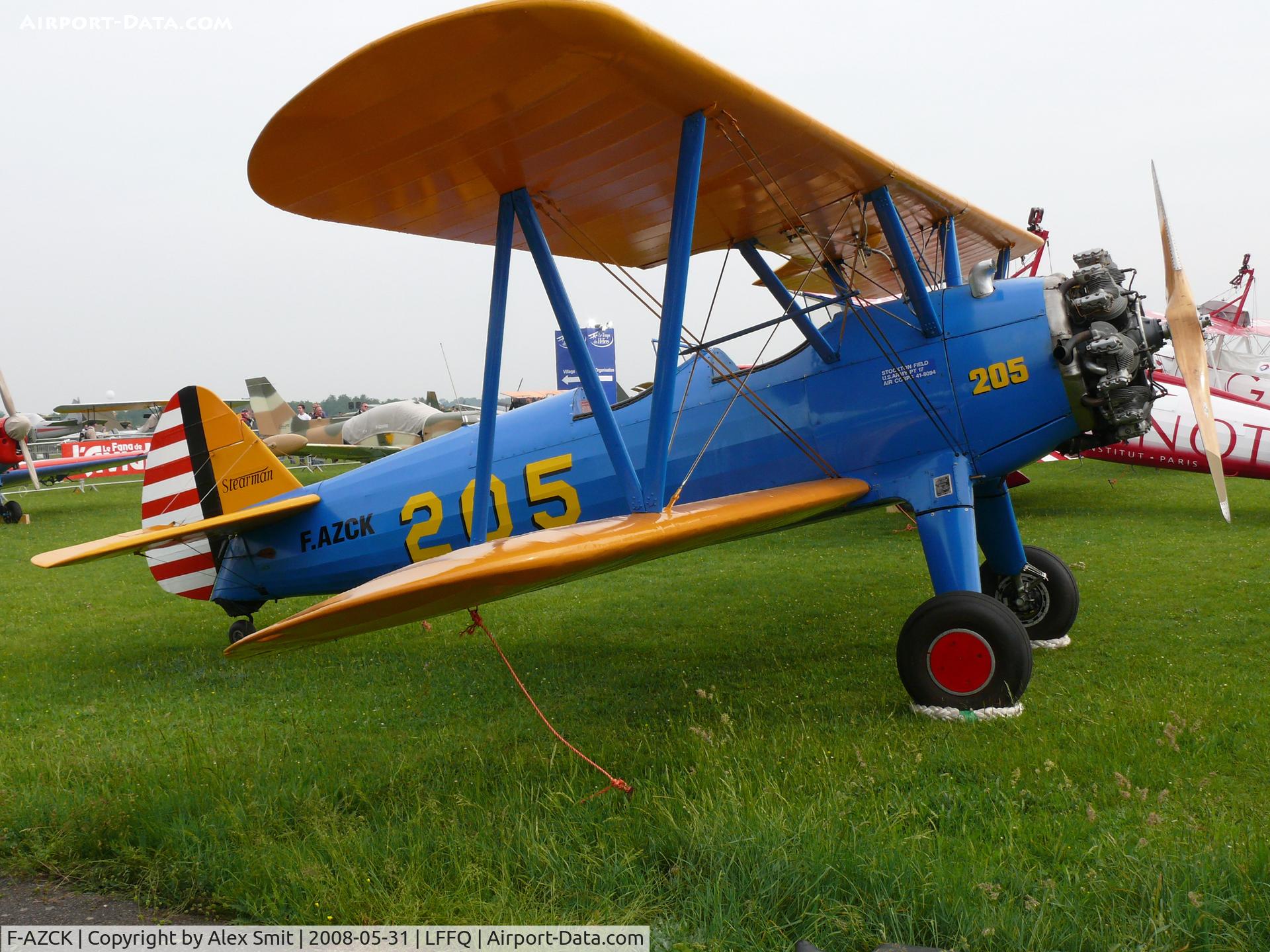 F-AZCK, 1941 Boeing A75N1 (PT-17) C/N 75-1653, Boeing Stearman A75/N1 Kaydet F-AZCK painted as USAAC 205