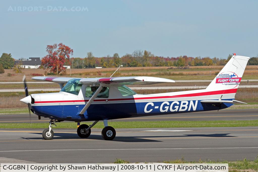 C-GGBN, 1980 Cessna 152 C/N 15284325, Taxing to Parking at Waterloo Aiport