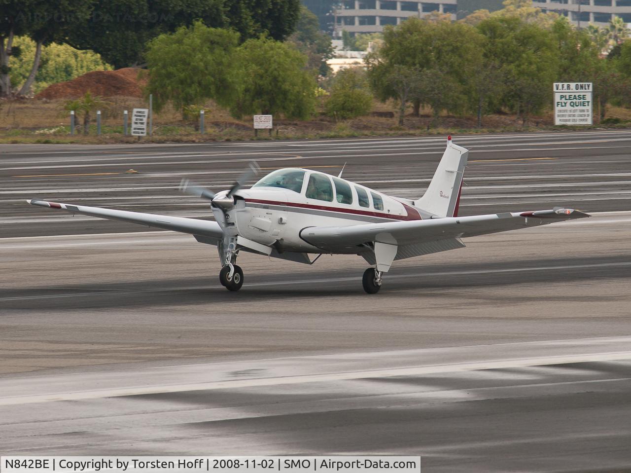 N842BE, 1984 Beech B36TC Bonanza C/N EA-432, N842BE arriving on RWY 21