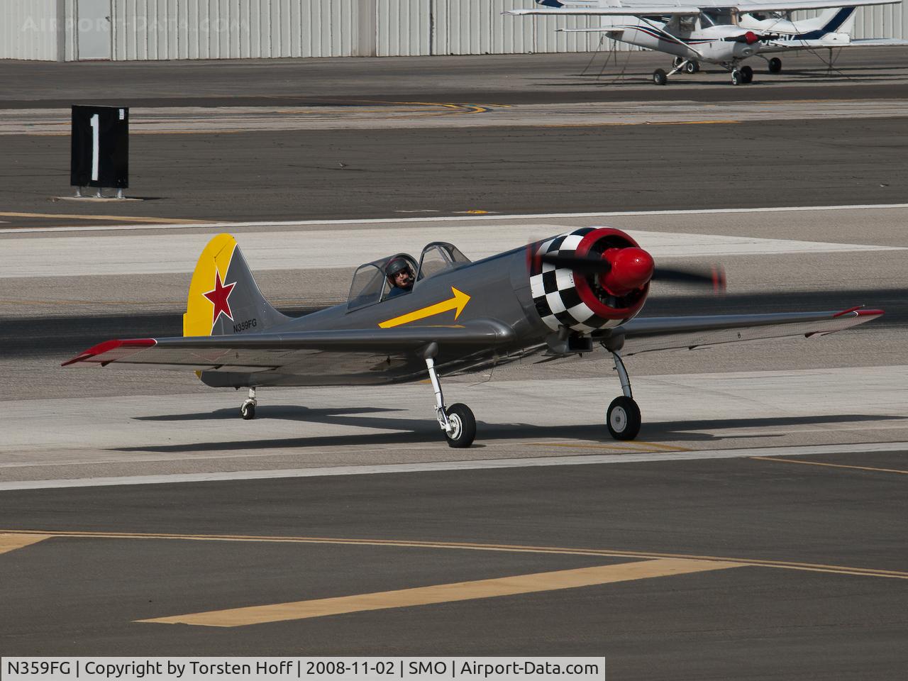 N359FG, 1984 Yakovlev Yak-50 C/N 842305, N359FG crossing the runway
