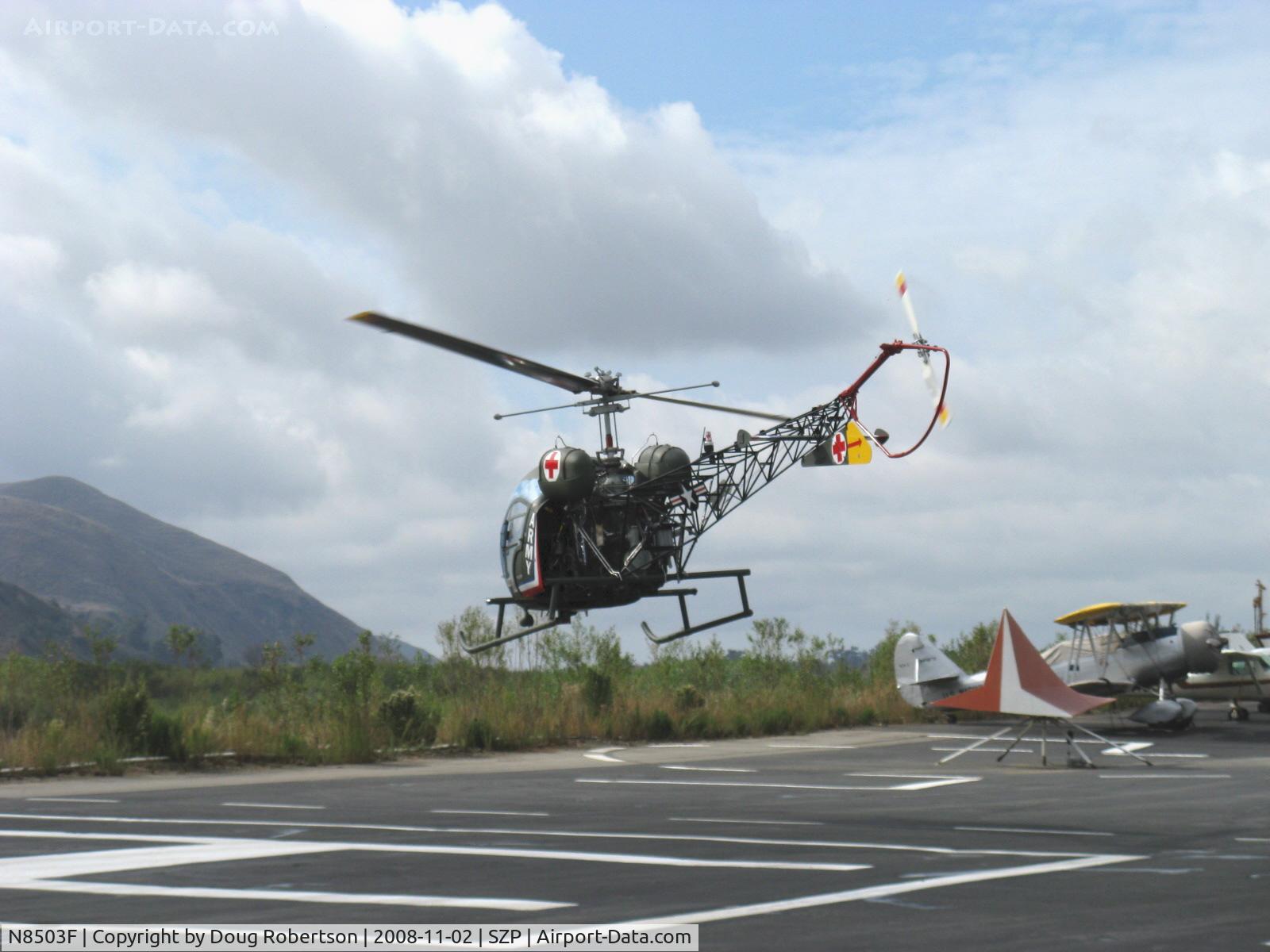 N8503F, 1965 Bell 47G-4 C/N 3350, 1965 Bell 47G-4, Lycoming VO-540 305 Hp, departure climb