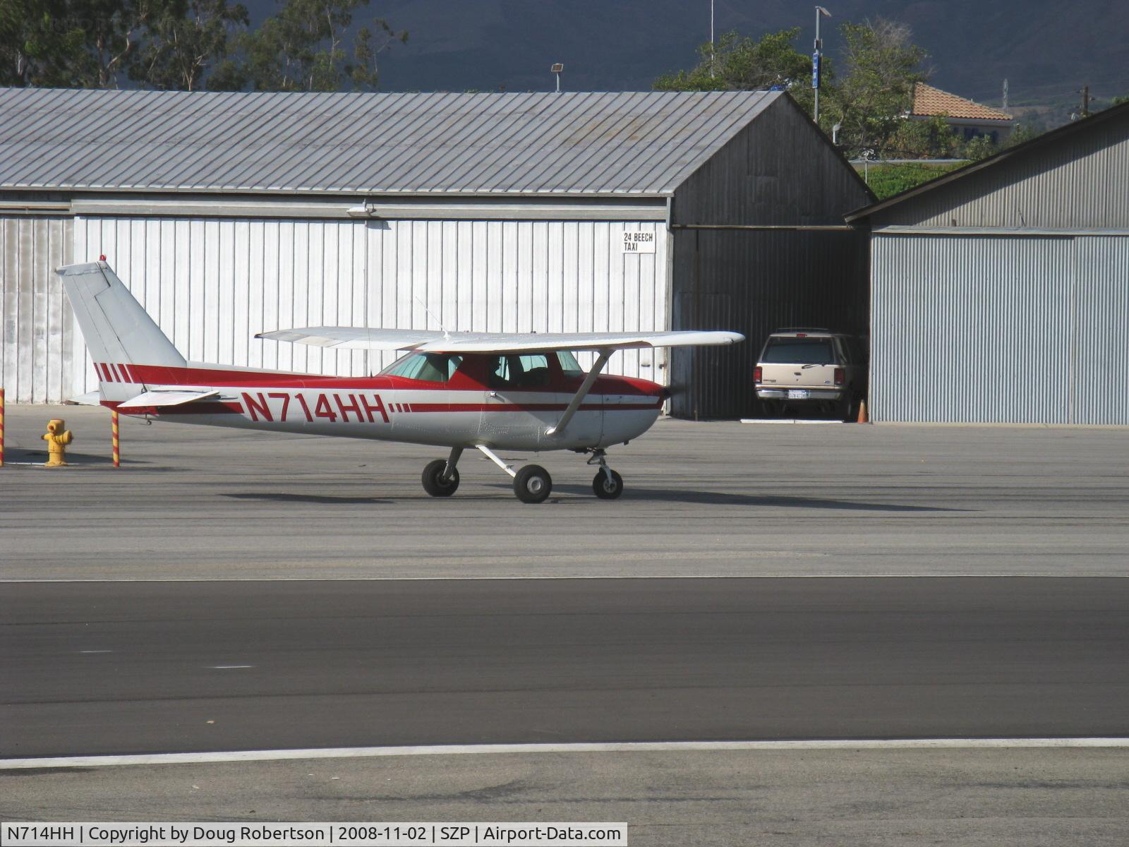 N714HH, 1977 Cessna 150M C/N 15079185, 1977 Cessna 150M, Continental O-200 100 Hp, taxi to Rwy 22