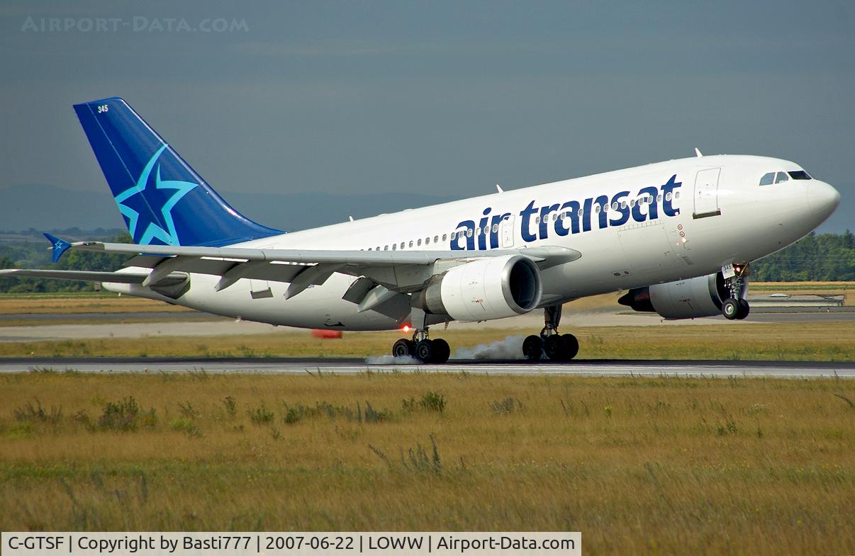 C-GTSF, 1988 Airbus A310-304 C/N 472, Airbus with smoky tires an beacon