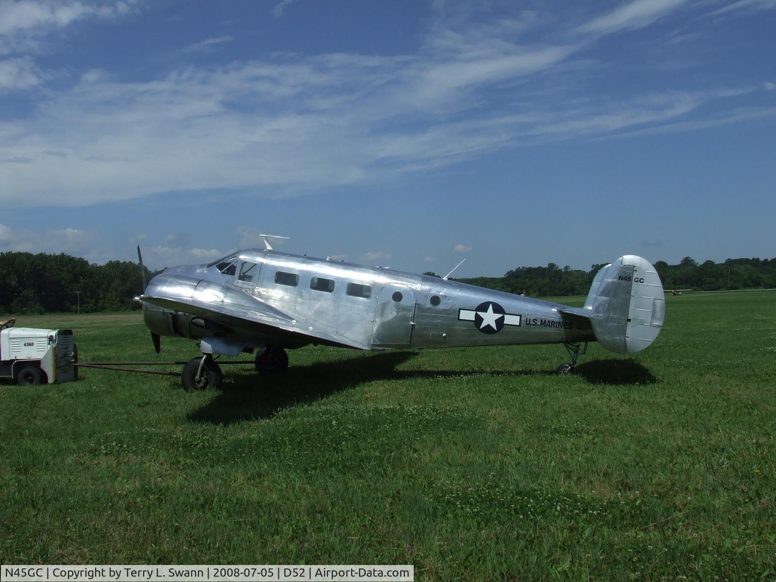 N45GC, 1954 Beech C-45H Expeditor C/N AF-469, Sitting at Geneseo after being polished.