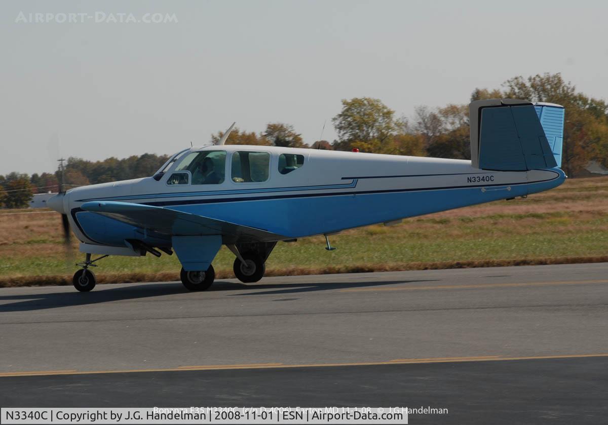 N3340C, 1955 Beech F35 Bonanza C/N D-4006, Taxi for take off