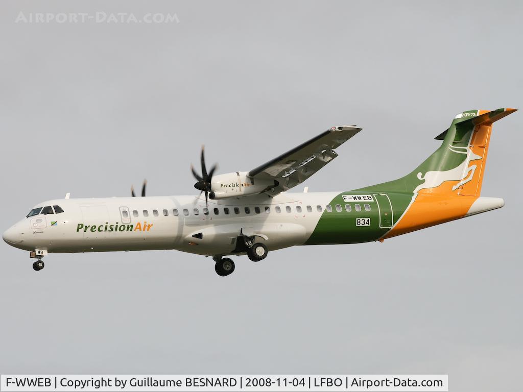 F-WWEB, 2008 ATR 72-212A C/N 834, New ATR 72-212A for Precision Air