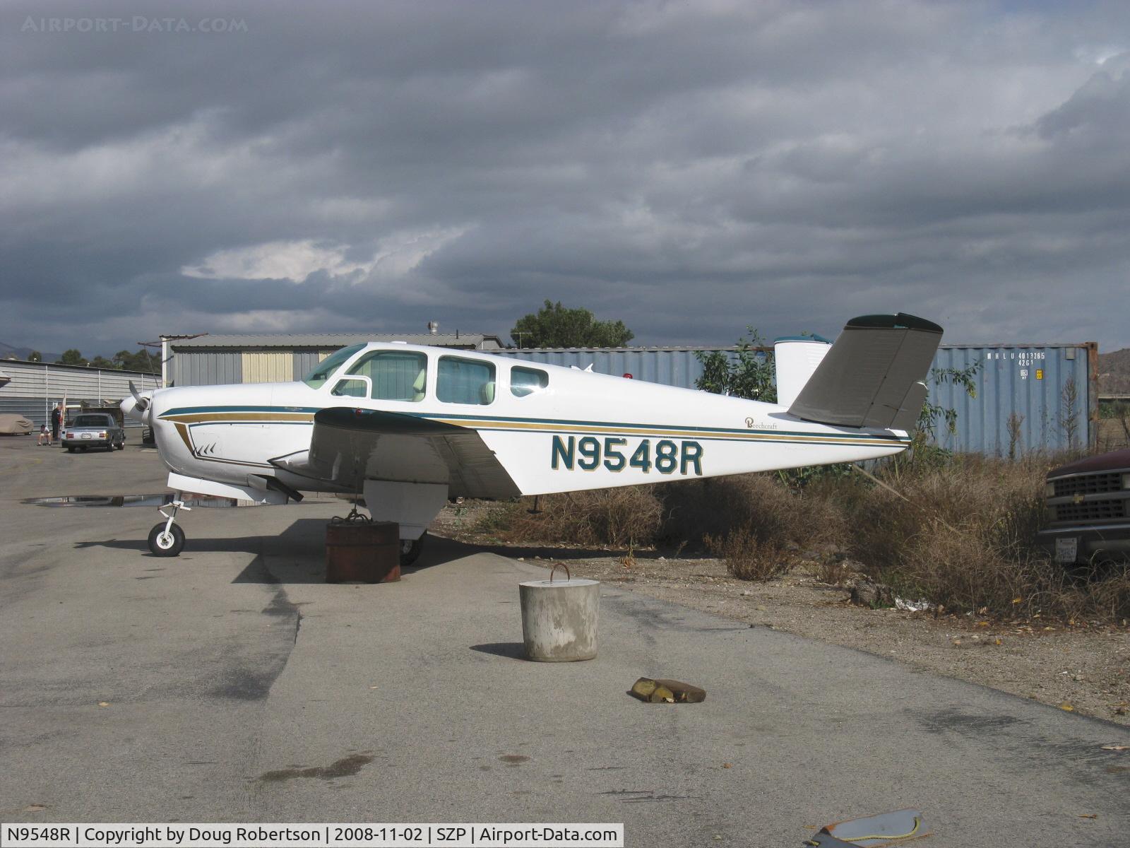 N9548R, 1959 Beech V35 Bonanza C/N D-6110, 1959 Beech V35 BONANZA (wrong windows and year for a V35-should be K35?), should be Continental IO-470-C 250 Hp