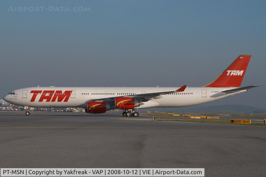 PT-MSN, 2003 Airbus A340-541 C/N 445, TAM Airbus 340-500
