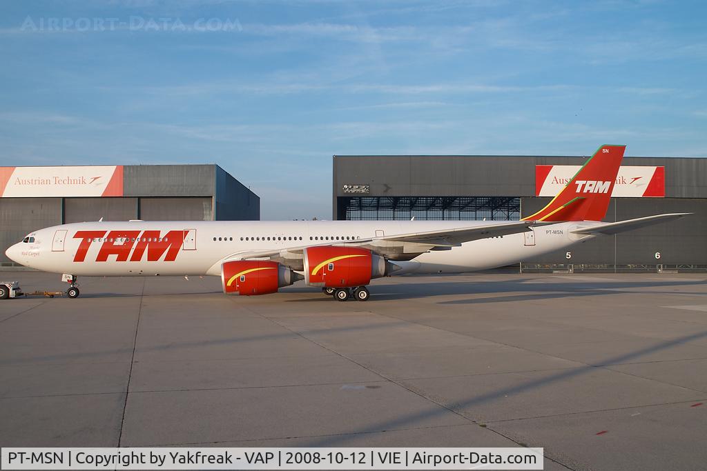 PT-MSN, 2003 Airbus A340-541 C/N 445, TAM Airbus 340-500